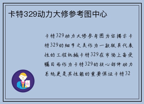 卡特329动力大修参考图中心